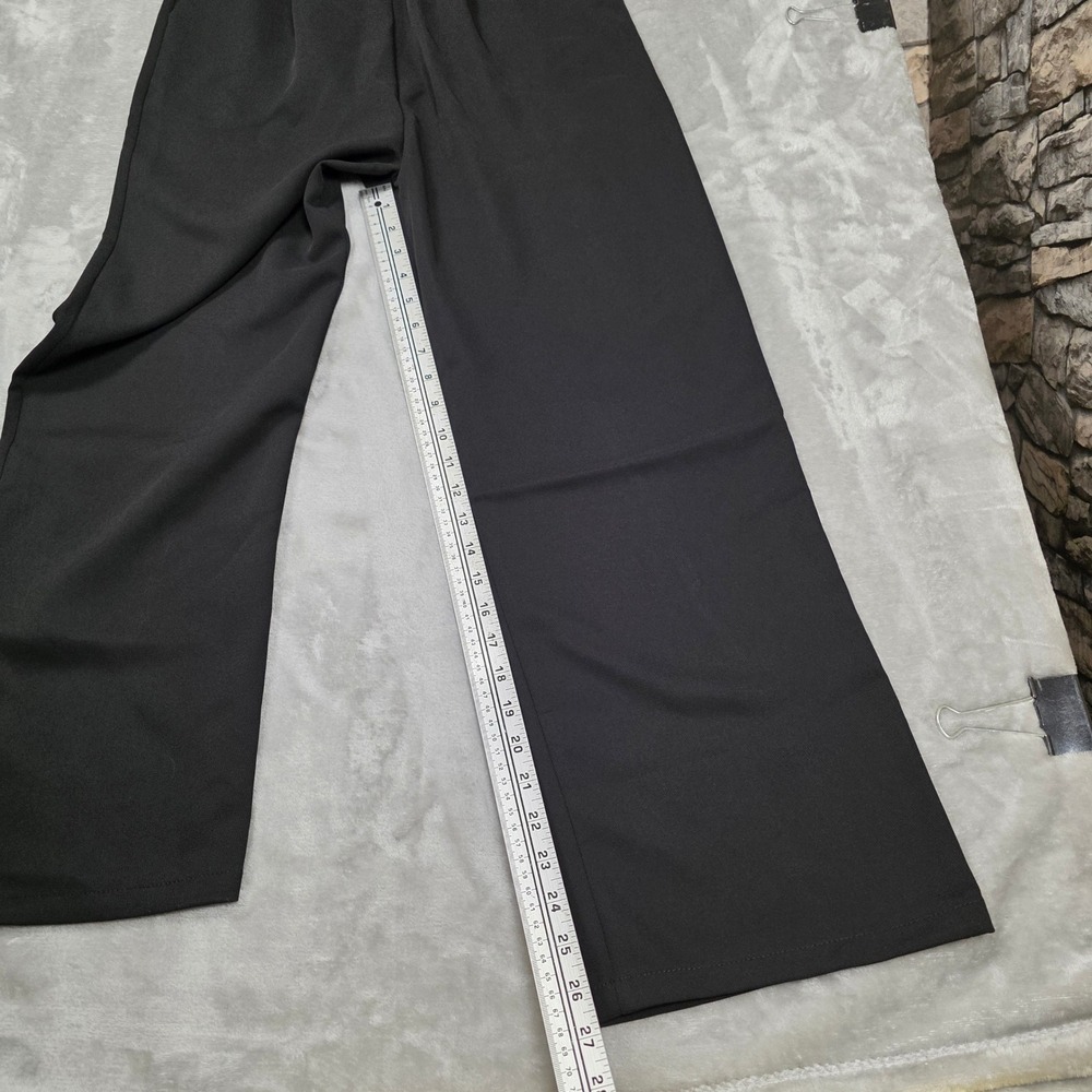 Wide Leg Overalls Jumpsuit Square Neck Women S Black NEW Office Wear Chic Modern - Picture 10 of 15